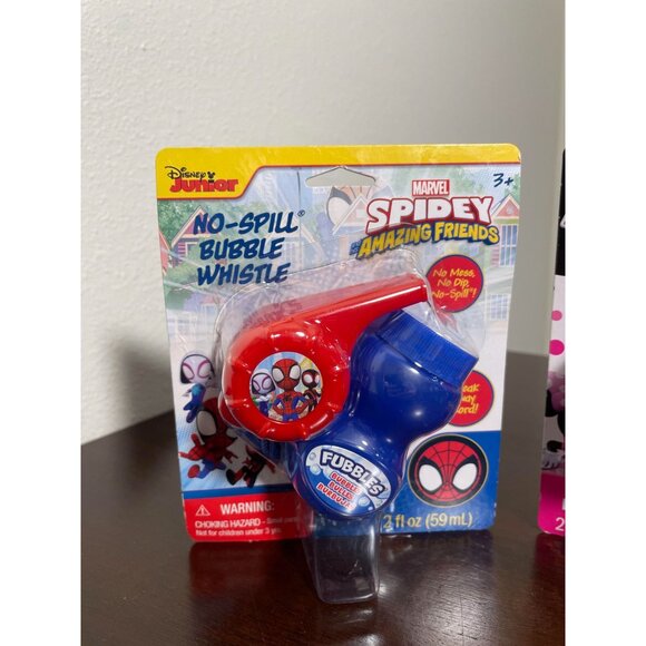 Disney Junior No-Spill Bubble Whistle Set - Spidey & Minnie 2 Pack 2 Fl Oz Eac - Picture 3 of 4